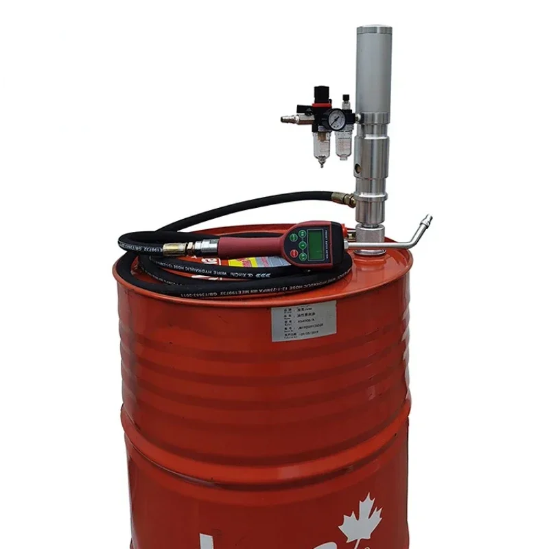 Portable 200L Air Operated Lubricating Lube transfer Barrel Piston Pneumatic Drum Oil Pump with an Automatic Nozzle