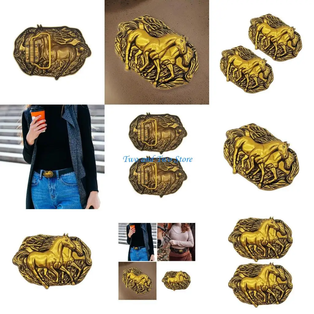 

HX6F Western Teen Belt Buckle Metal Belt Buckle for Replace Waist Belt Replacements