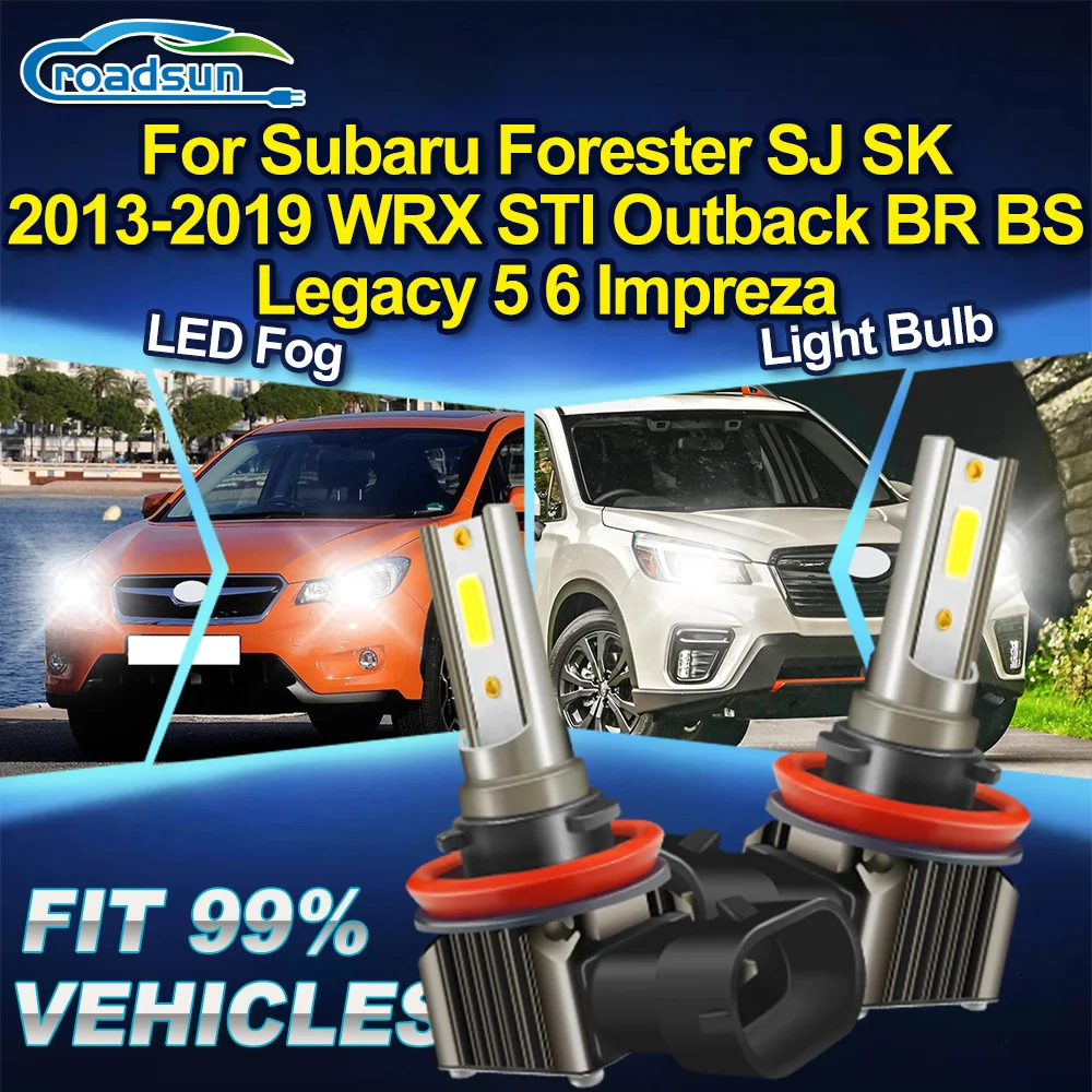 ROADSUN سيارة LED الضباب مصابيح كهربائية مصباح الضباب أمبولات لسوبارو فورستر SJ SK 2013-2019 WRX STI Outback BR BS ليجاسي 5 6 امبريزا