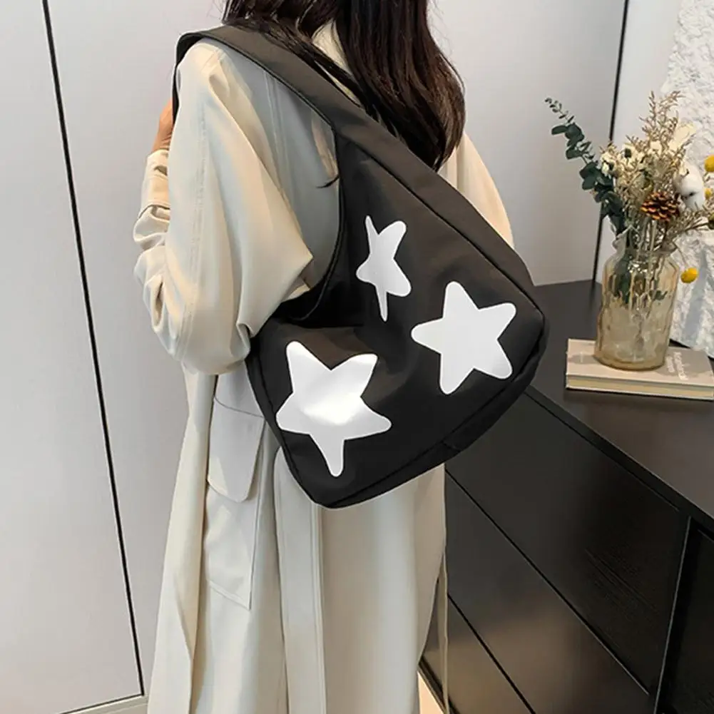 Versatile Star Canvas Shoulder Bag Large Capacity Women Fashion Shoulder Bag Cute Bag Travel Casual L4k2