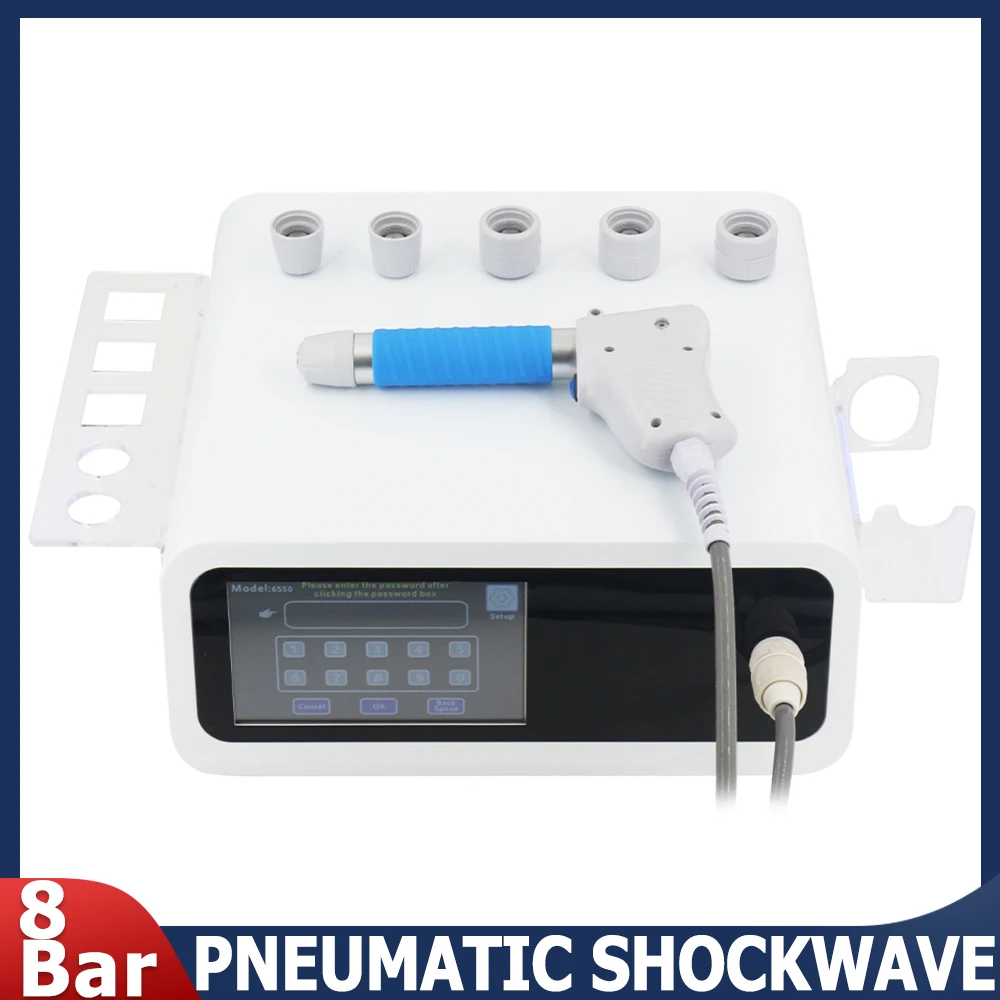 

New 8Bar Pneumatic Shockwave Therapy Machine For ED Treatment Remove Tennis Elbow Pain Physiotherapy Body Relaxation Massager