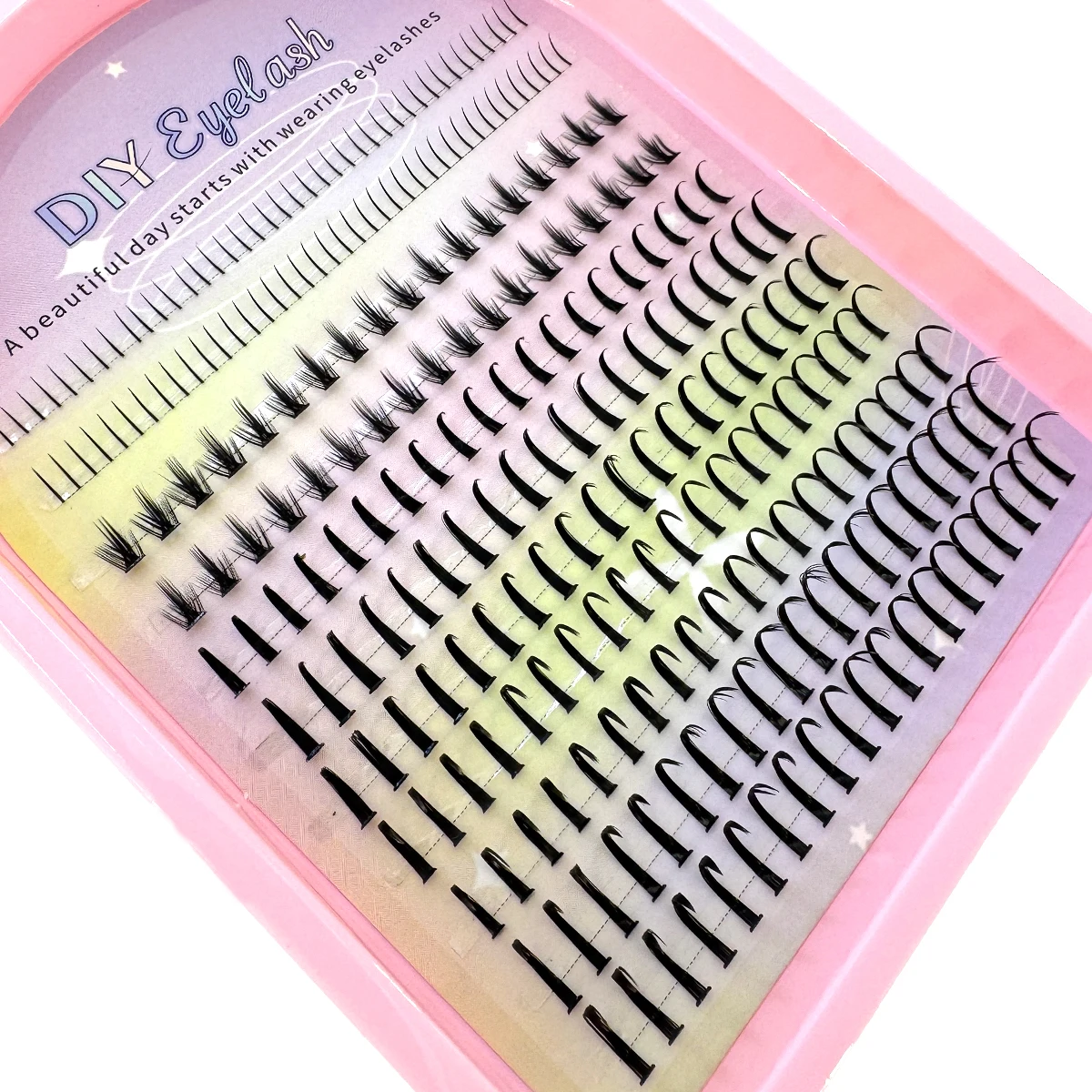 11 Reihen Spikes Wimperncluster mit unteren Wimpern Einzelne Wimpernverlängerungen Manga Vorgefertigte Fächerwimpernverlängerungen Wispy Wimpern