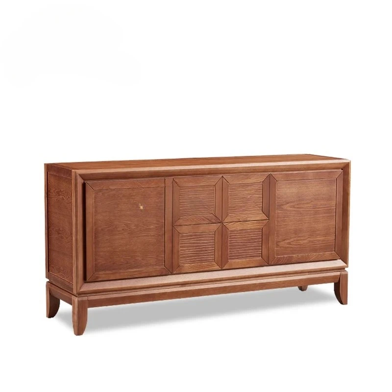 

Style solid wood dining side cabinet, kitchen retro modern minimalist, storage cabinet
