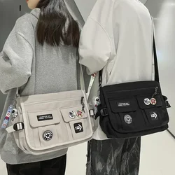 Harajuku Men Nylon Crossbody Bags for Women Messenger Bag Girls School Book Bags Youth Canvas Handbags Shoulder Bag Sac Bolsas