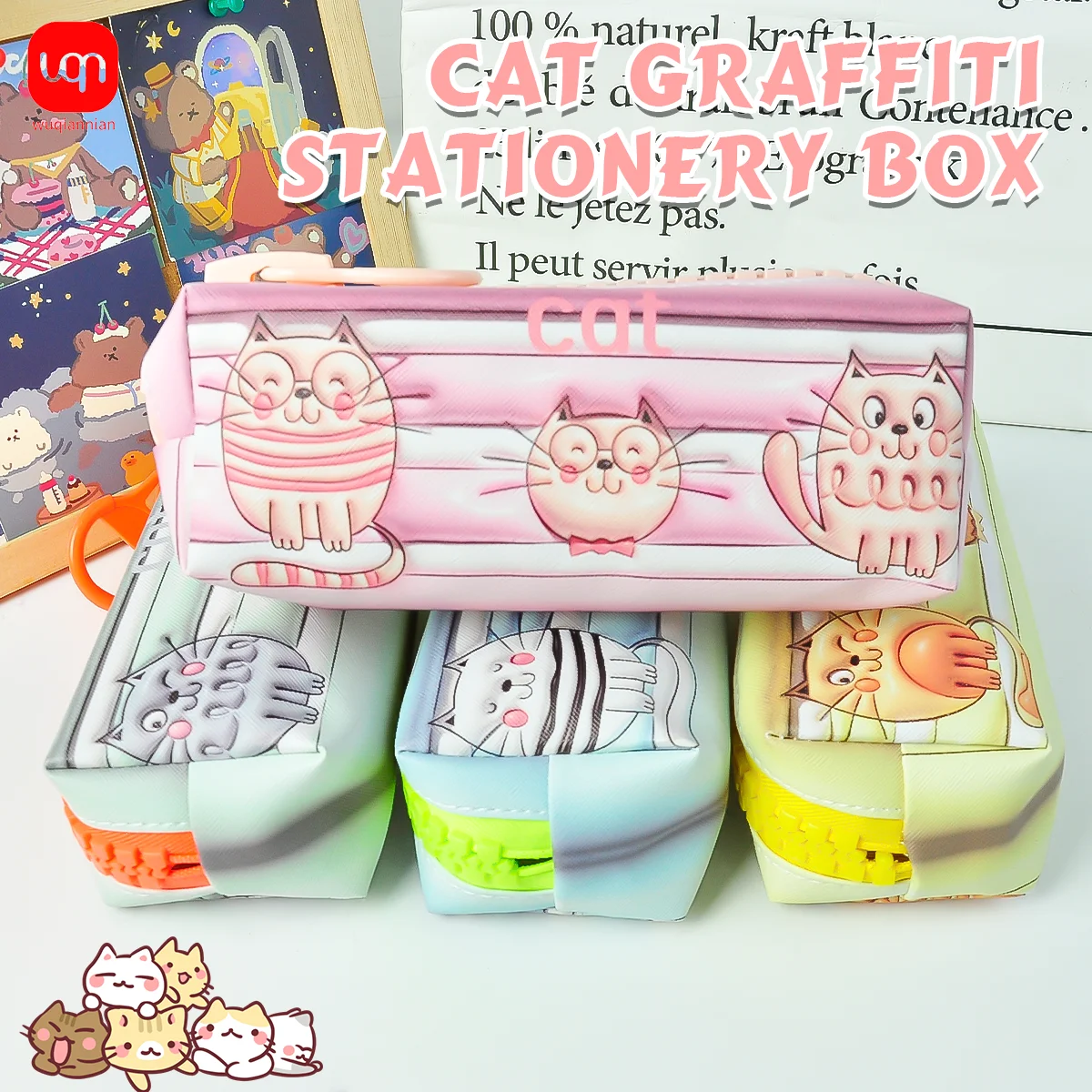 

Zipper Smooth Pencil Case Portable Pencil Bag School Cartoon Pattern For Children To Receive Stationery Gifts