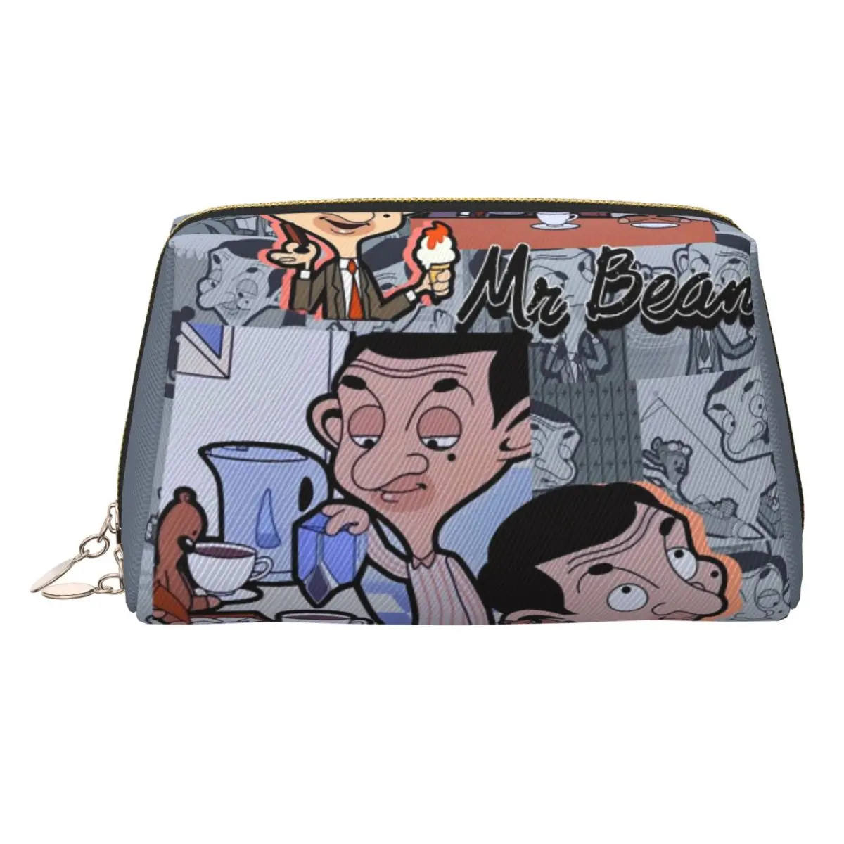 

Mr. Bean Cartoon Women Cosmetic Bags Travel Makeup Organizer Pouch Toiletry Storage Dopp Kit Case