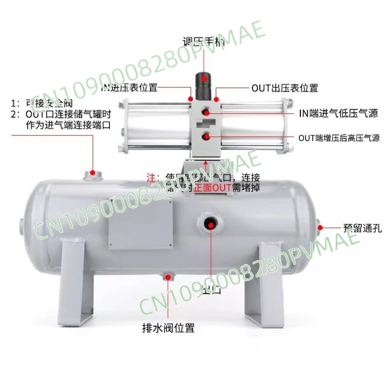 

Пневматический усилитель давления, газовый напорный баллон, насос-усилитель