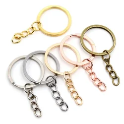 20 pcs/lot Key Ring  Key Chain Plated Round Split Keychain Keyrings Wholesale