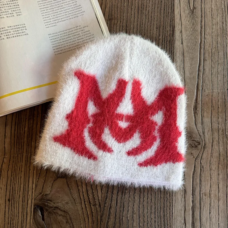 Y2K الجاكار بيني رسالة بيني رجل رقيق أفخم قبعات للرجال النساء الخريف الشتاء منفعل متماسكة الهيب هوب الدفء الأذن قبعات الذكور #5