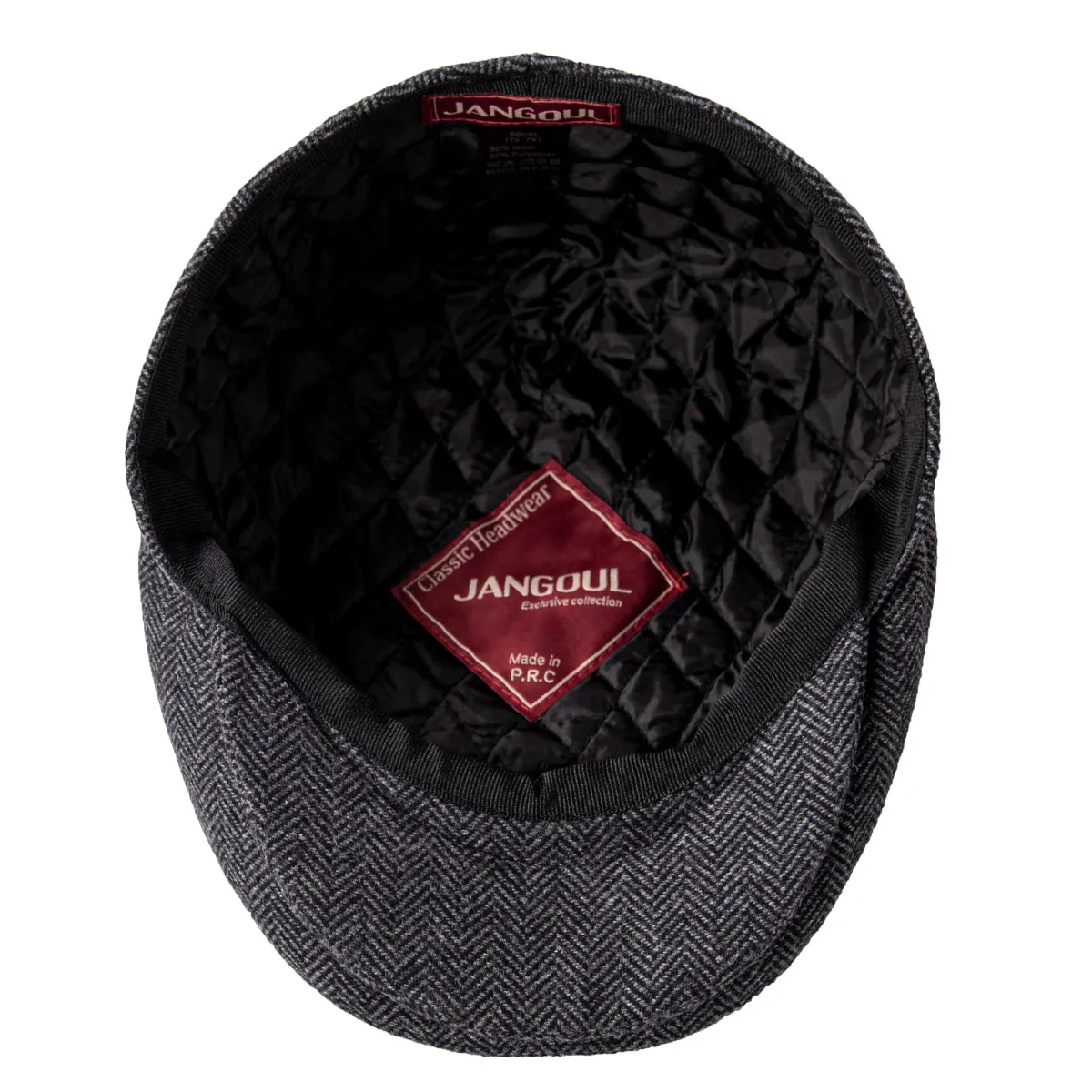 JANGOUL Driving Flat Caps Men Herringbone Wool Blend Fall Newsboy Caps for Male Hats with Button Front Gatsby Ivy Golf Hat