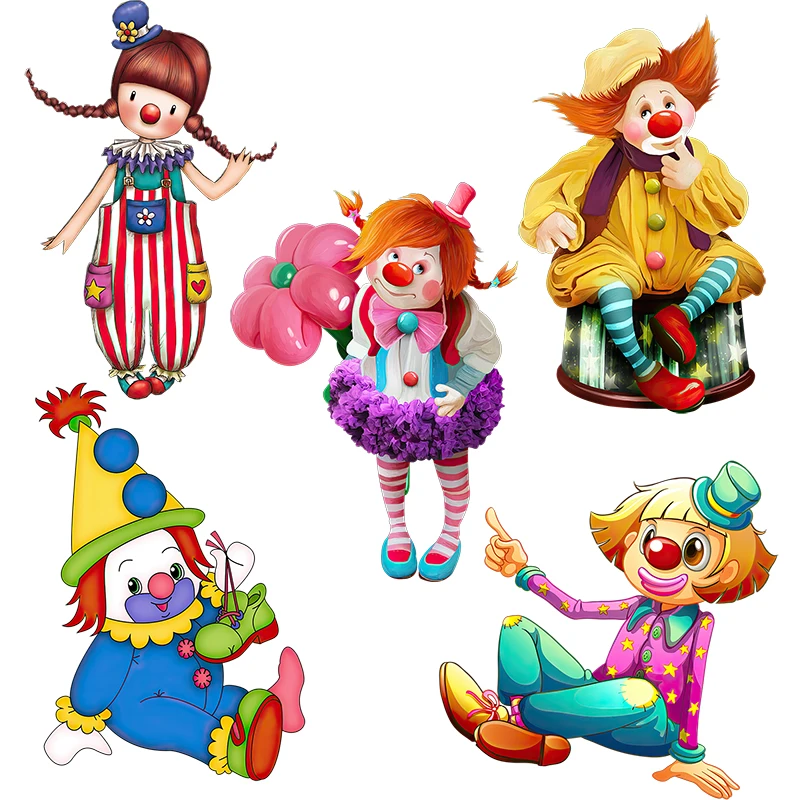 Three Ratels CF845 Circus Clown color cartoon sticker room decoration Decal