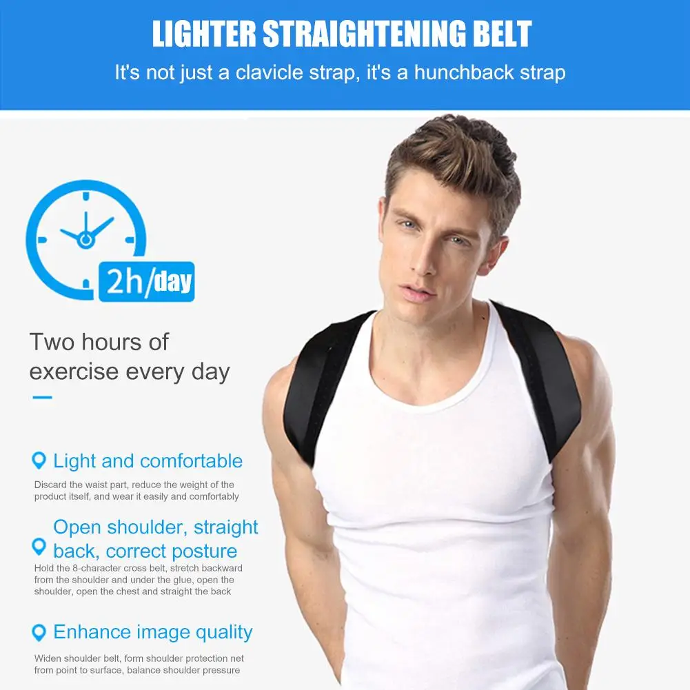 Shoulder Straightener Adjustable Back Posture Corrector Lightweight Shoulder Support Belt Spine Alignment Brace for Men Women