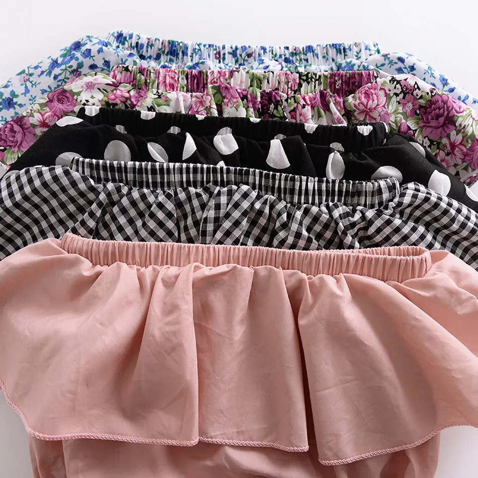 Newborn Underwear Baby Shorts Ruffles Girls Panties Infant Clothes Toddler Kids Casual Pants Children Floral Plaid Diaper Covers