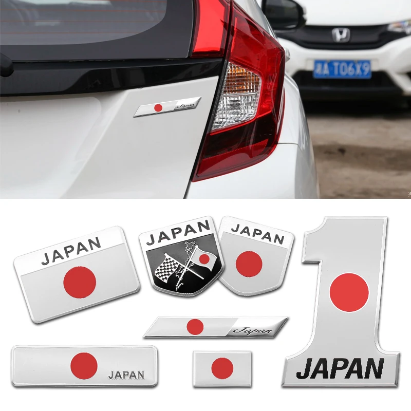 Car Styling 3D Aluminum Japan Logo Flag Stickers Emblem Badge Decals Decoration For Honda Accord City Civic CRV Auto Accessories