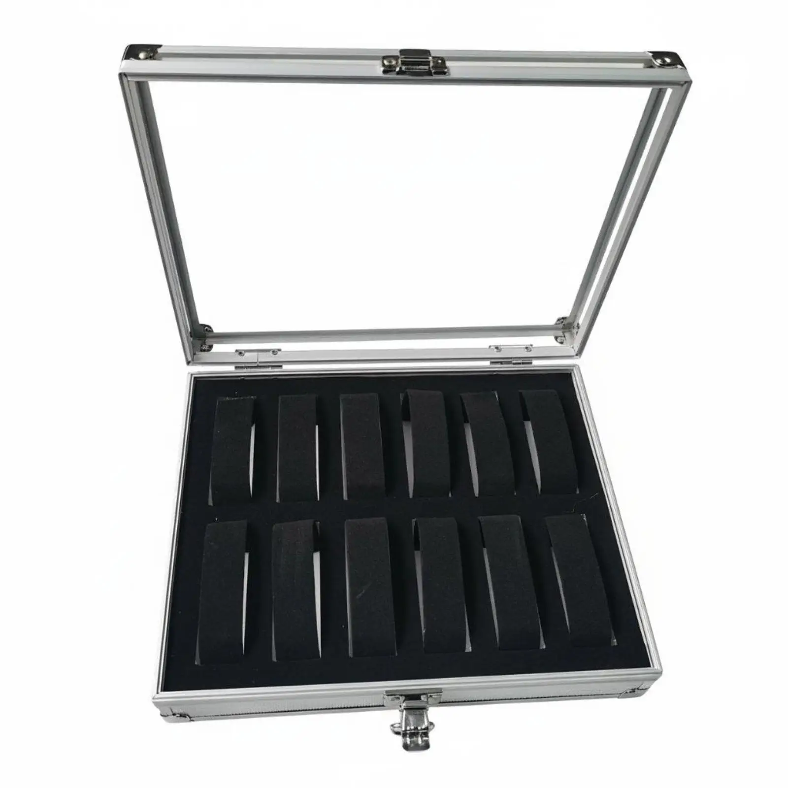 Watch Storage Box 12 Slots Clear Lid Durable Frame for Watch Enthusiast Travel Home Organizer
