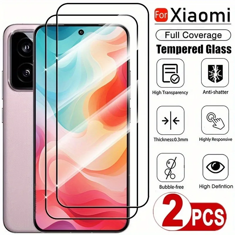 2 Stück HD-Displayschutzfolien aus gehärtetem Glas für Xiaomi Mi 14T 14T Pro 15 Pro Ultra 13T Pro 14 13 Ultra Schutzglas