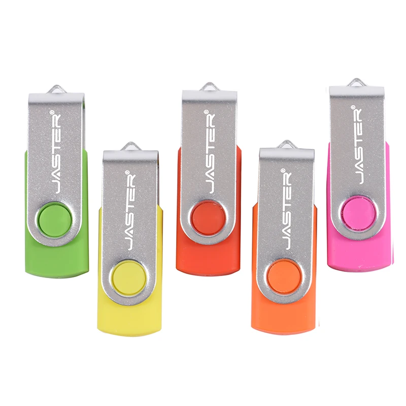 5PCS Rotatable Colorful USB 2.0 Flash Drive 16GB 8GB 4GB 128GB Creative Gift Memory Stick 64GB Silver Clip Pen Drive 32GB U Disk