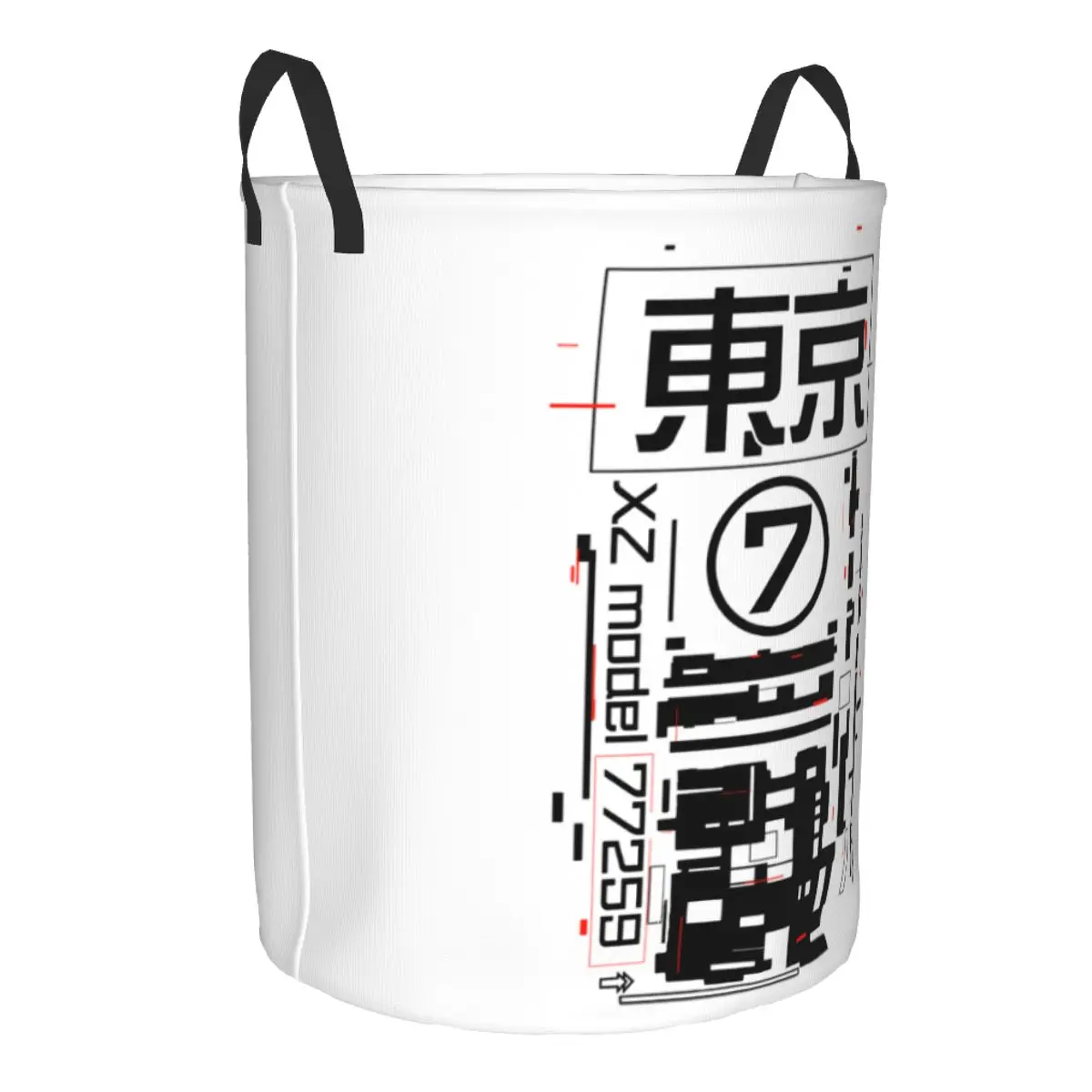 Custom Japanese Tokyo Techwear Laundry Basket Future Tech Street Wear Style Clothes Toy Hamper Storage Bin for Kids Nursery