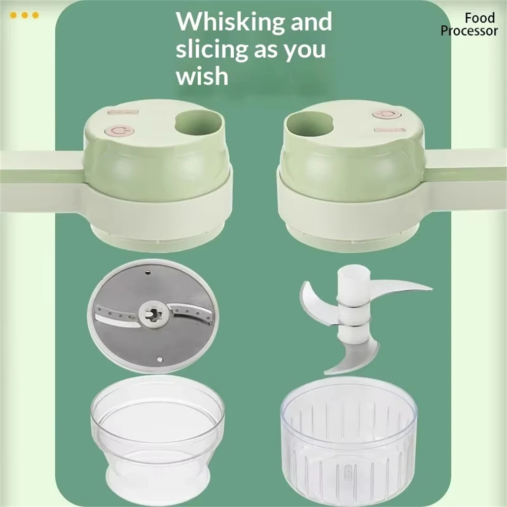 Vegetable Cutter Electric Multi-functional Household Handheld Cooking Food Machine Mashing Garlic Minced Meat Slicing Artifact