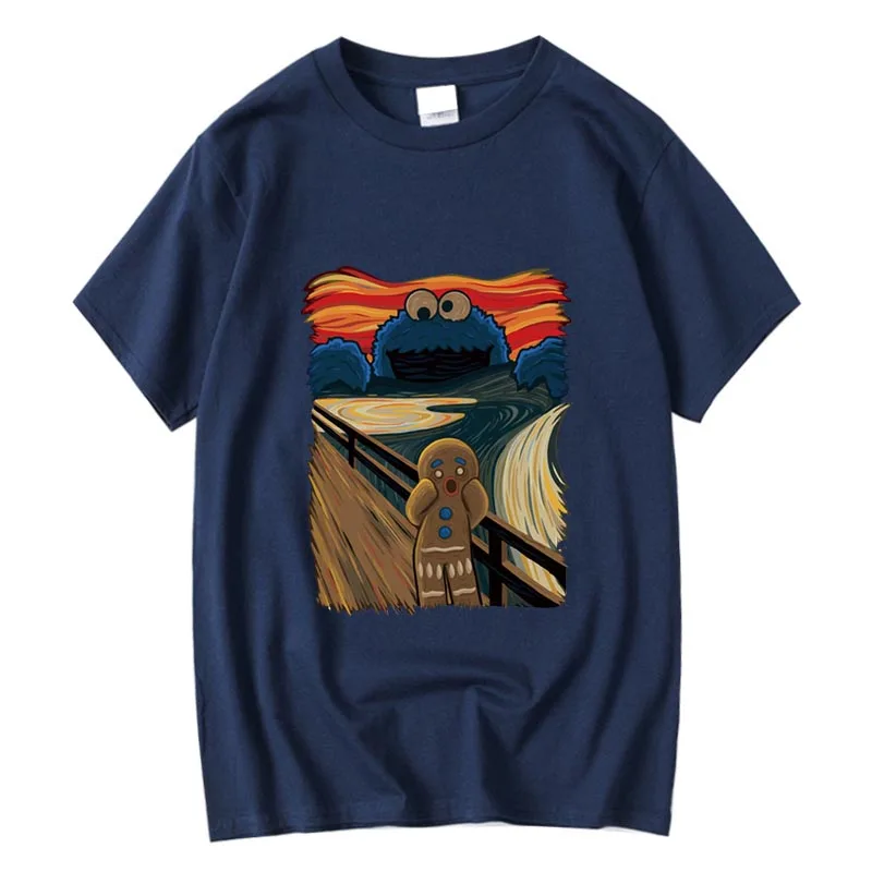 XIN  Men's High Quality Cotton T-Shirt Short Sleeve Personalized Design Hand-Painted Customizable Clothing