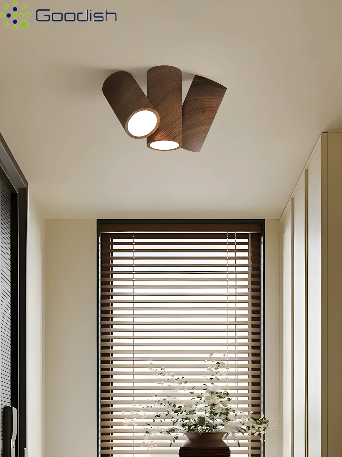 Modern Minimalist Monitoring of Wooden Strip LED Home Ceiling Lights Art Creative Lamps for Children's Room Decoration Chandelie