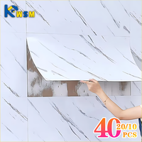 10-40PCS Marble Style Self-adhesive Floor Stickers Thickened Wear-resistant PVC Flooring Mats for Household Use Easy To Install