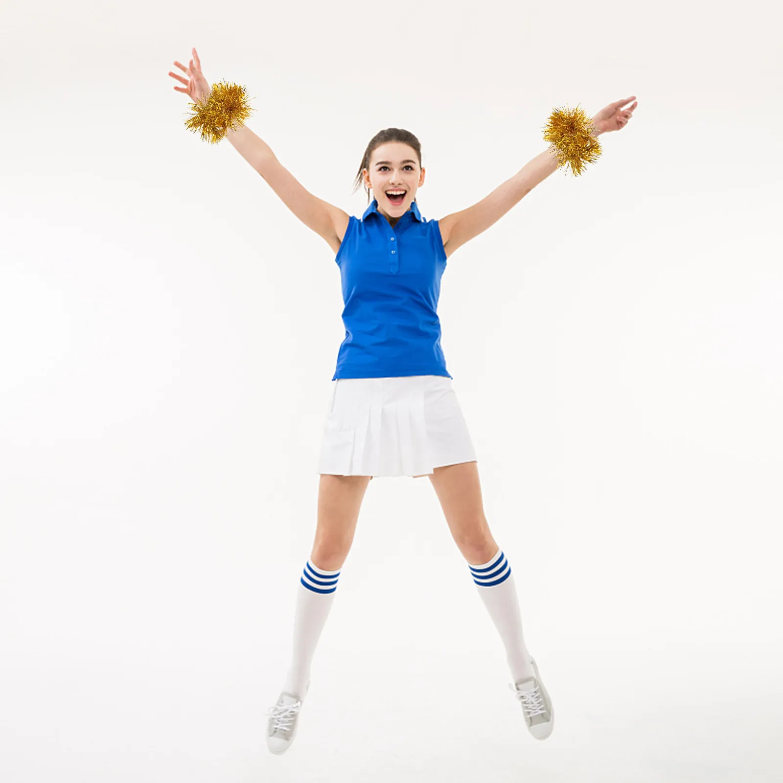 10Pcs Cheer Pom Poms Wristband High-Visibility Bright Colors -Lasting Wear-Resistant Cheering Squad Supplies for Fans