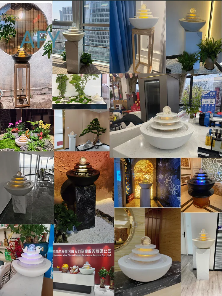 for Home Decor Water Fountain Ball Sculpture for Modern Living Room Luxury Indoor Outdoor Garden Water Feature Feng Shui