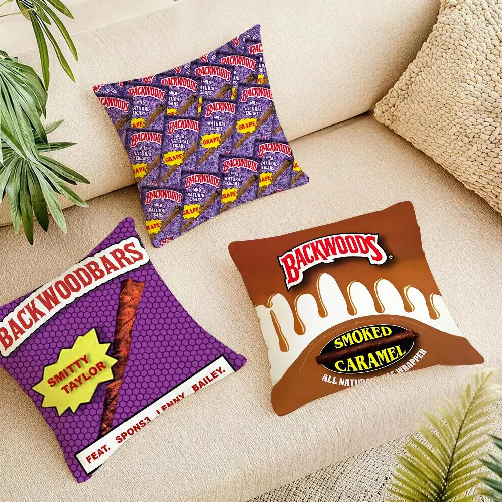 Logo B-Backwoods Smokes Cushion Cover Organic Linen Square Pillow Case Naturally Durable Hypoallergenic Gentle On Sensitive Skin