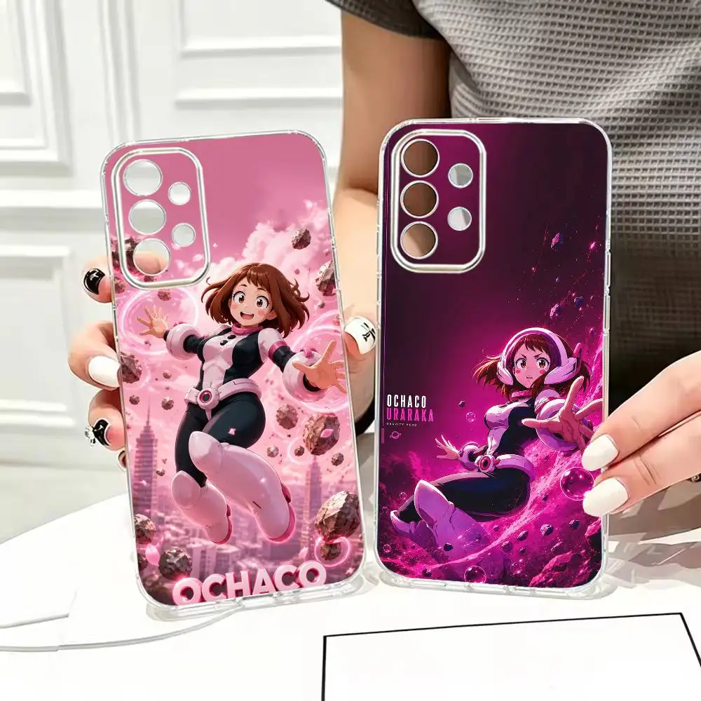 Zero Gravity hero girl U-Uraraka  Stand Phone Case Transparent TPU For Samsung S25,24,23,22,21,10,9,Ultra,Plus