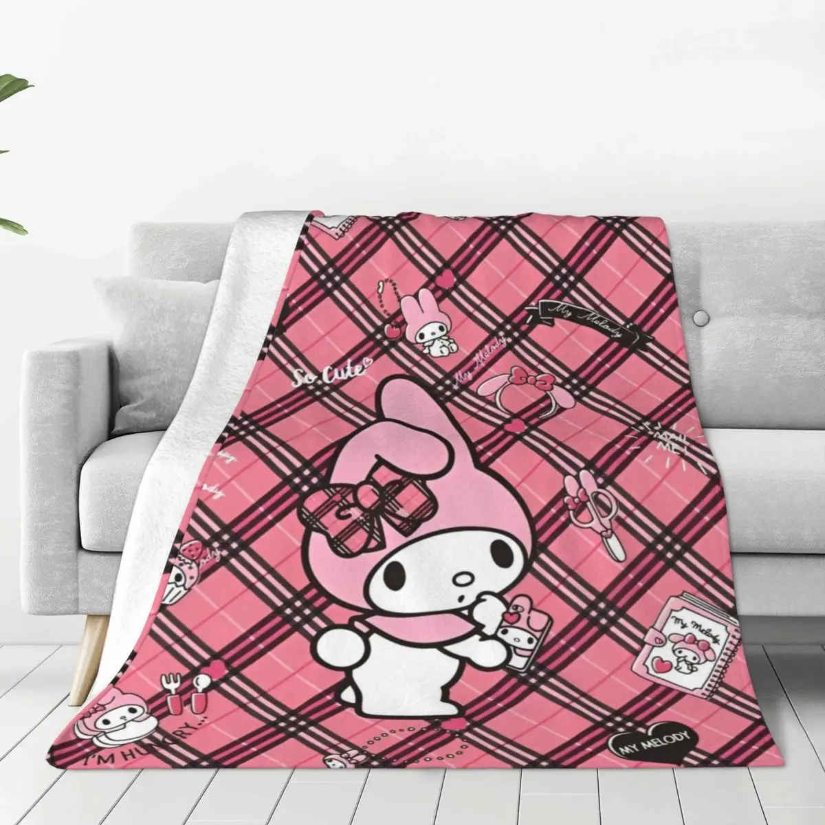 Cartoon Sanrio My Melody Blanket Back To School Anime Quality Warm Soft Throw Blanket Spring Child Couch Chair Pattern Bedspread