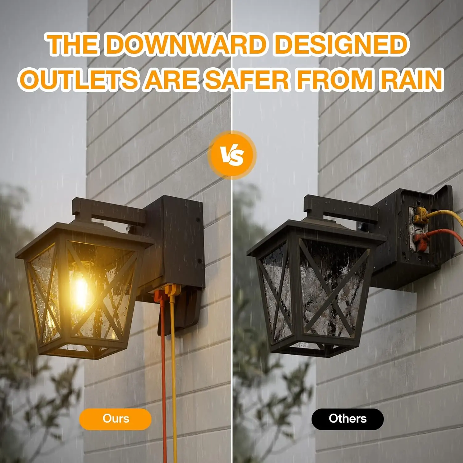 

Porch Lights with Outlet, Dusk to Dawn Outdoor with Outlet Built-in, Waterproof Anti-Rust Aluminum Outside Light·New Popularity