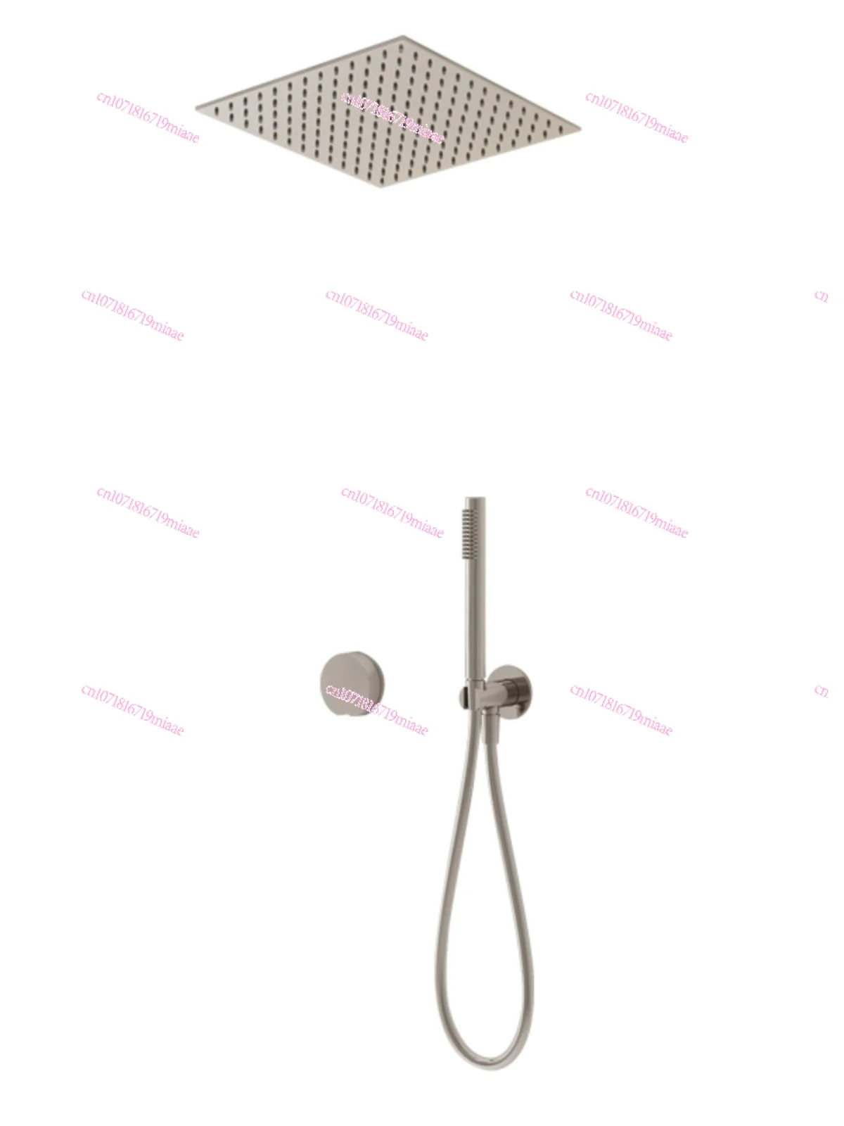 Bathroom Concealed Wall Shower Head Brushed Silver Copper Embedded Top Spray Minimalist Gun Gray Black