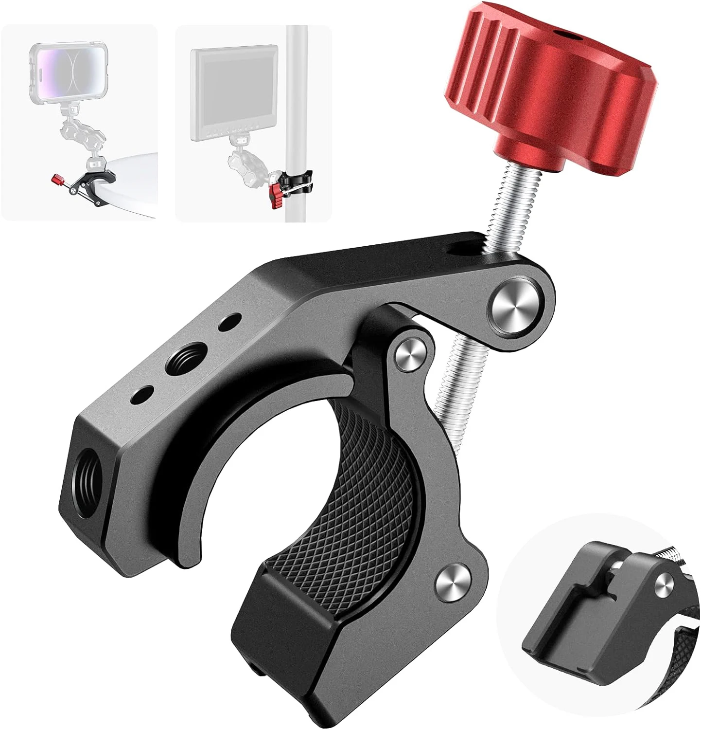 Fifield-Multi-Function Super Clamp, clipe forte com furo de parafuso para fotografia fotográfica, luzes do estúdio, super forte, 1/4 \