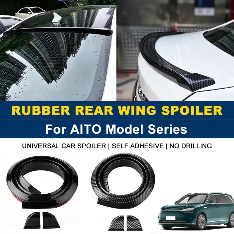 

For AITO M5 M6 M7 M8 M9 Ultra EV Max 1.5M Self-Adhesive Rear Spoiler Wing No Drill Trunk Lip Exterior Parts