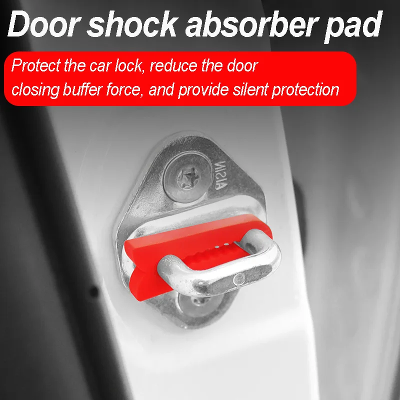 Universal Silicone Car Door Lock Buckle Protector Anti-Shock Absorber Pad Silent Buffer Cover Auto Door Closing Noise Reduction