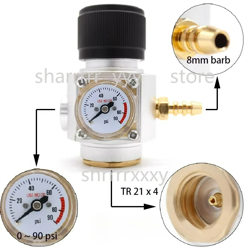 CO2 Regulator for Soda Maker - DIY Sparkling Water & Homebrew Charging Kit, Carbonation System with Soda Cylinder Valve.