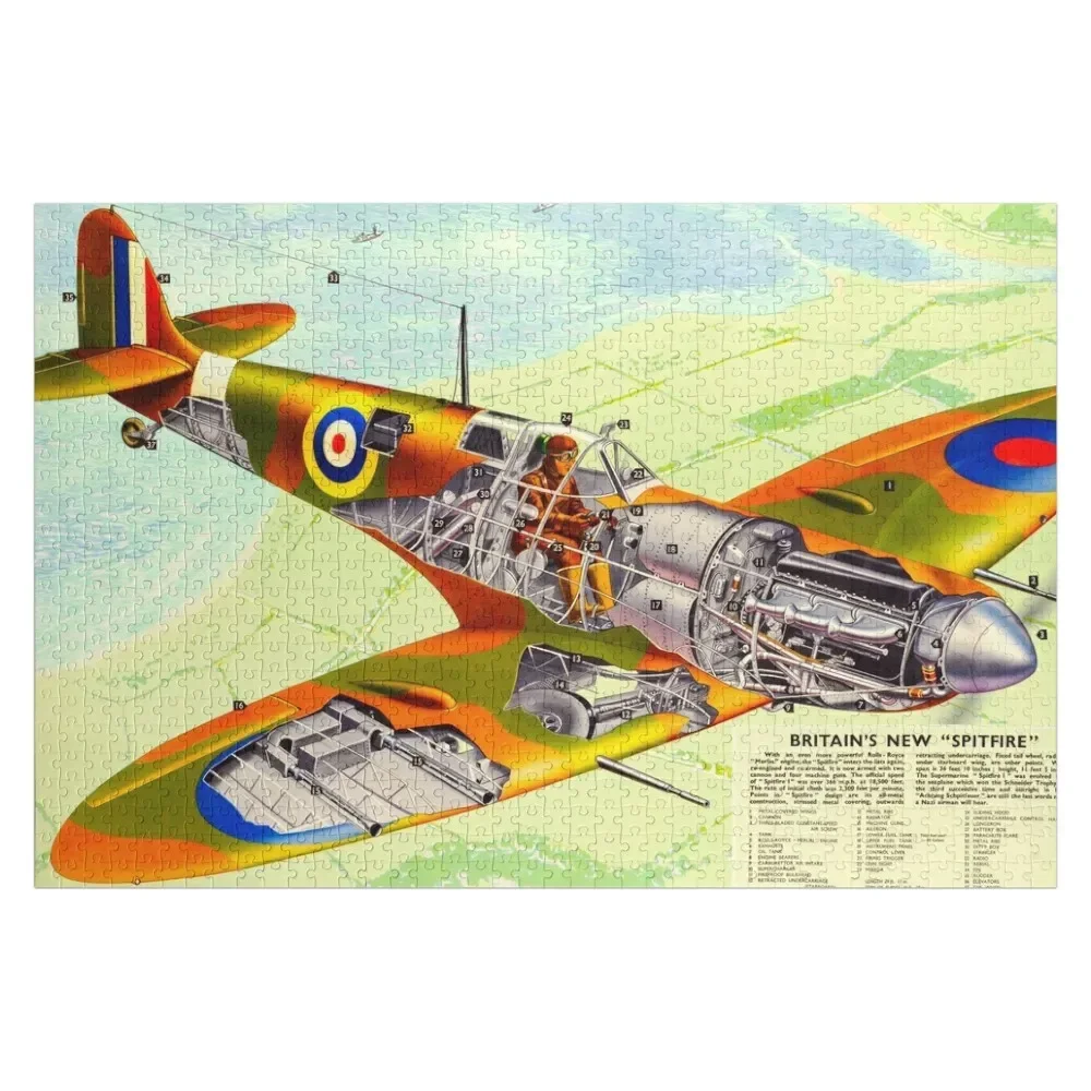 

CUTAWAY DIAGRAM SPITFIRE BRITAIN'S NEW SPITFIRE 1942-1945 Jigsaw Puzzle Photo Custom Personalize Puzzle