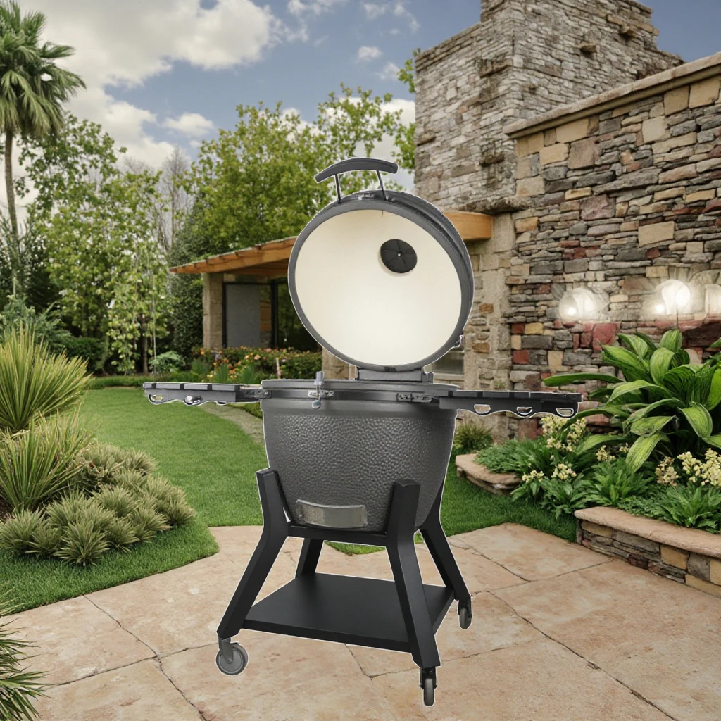 

Auplex Gardenr Барбекю Keramisch Kamado Big Joe XXL 27-дюймовый уголь из нержавеющей стали Металлический гриль-барбекю на открытом воздухе