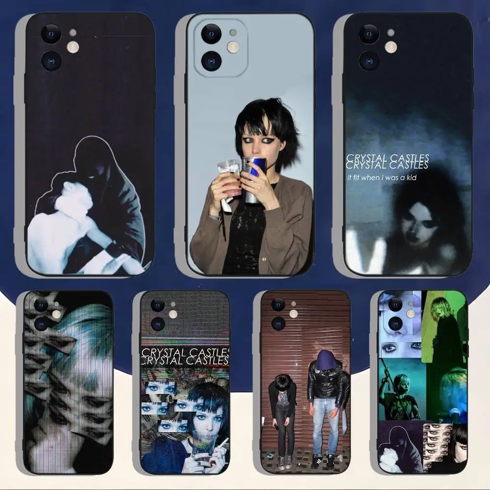 

Crystal Castles Alice Glass Phone Case For iPhone 16,15,14,13,12,11,Pro,Max,Plus,X,XS,XR,SE,8,7,Mini,Soft Silicone Black Case