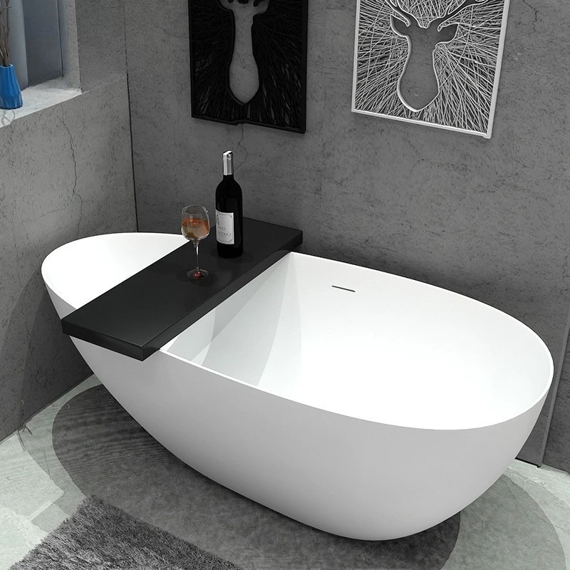 Artificial stone bathtub household small apartment integrated independent goose egg cross-border hotel B & B bathtub factory