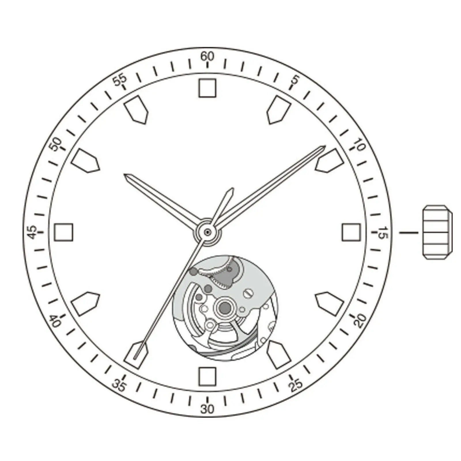 حركة رفيعة للغاية بسمك 3.90 مم و3 أيدي حركة لف يدوية أوتوماتيكية لحركة ميوتا / سيتيزن 90S5