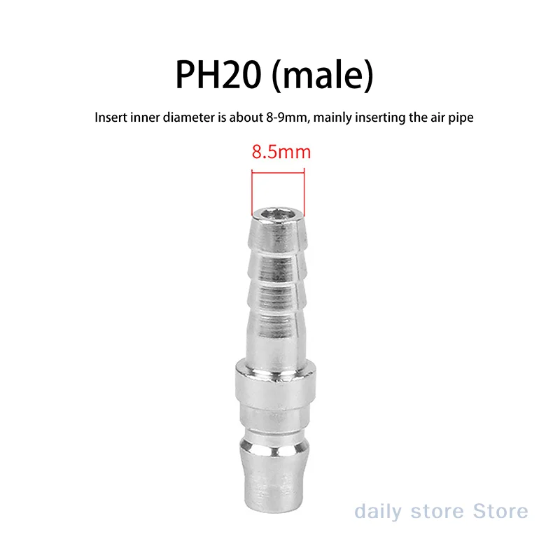 2pcs Pneumatic Fitting C Type Quick Coupling Connector Coupler For 8mm Compressor PH20+SH20