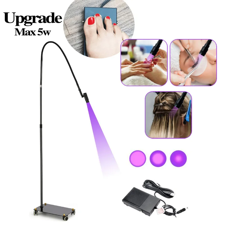 

Upgrade UV Lamp for Eyelash Extension Foot Pedal Led Lamp for Lashes Extension Flash Cure UV Lash Extension Light Max 5w Uv Lamp