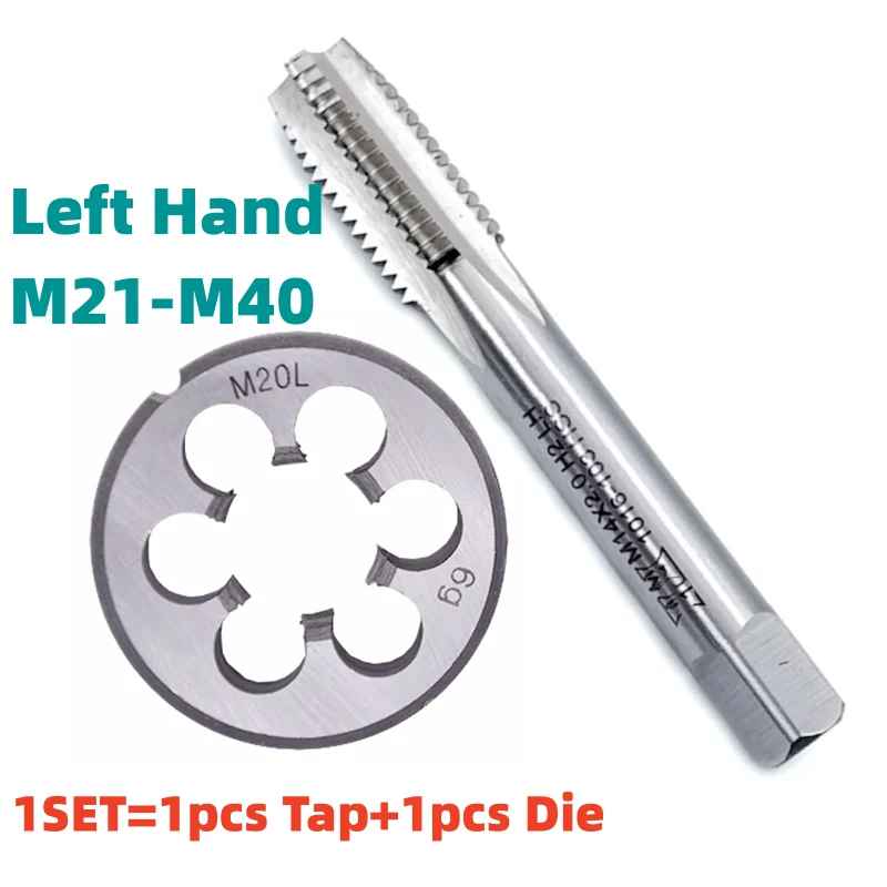 

1Set Left Hand Metric Screw Hand Tap and Die Set Fine Thread Dies Taps Suit M21M22M23M24M25M26M27M28-M40 X 3 1 0.75 1.25 2.5 2