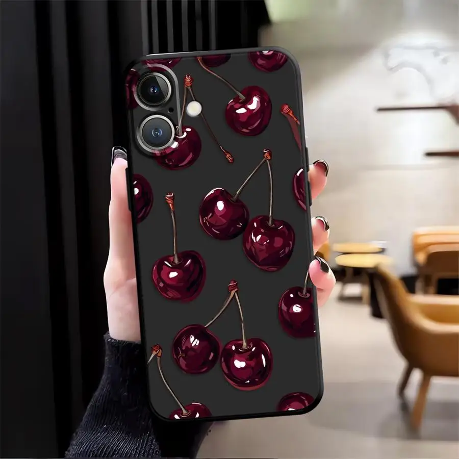 Case for Apple iPhone 17 Pro Max 14 11 12 15 Pro 7 8 Air 16 13 XR XS MAX Funda Phone Cover Fruit Cherry view 2