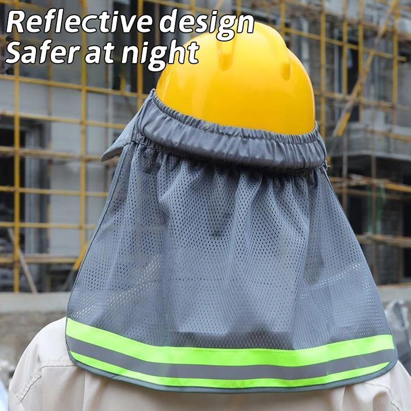 新しい反射メッシュ反射キャップ通気性抗 UV ビーチハット首保護ショールユニバーサル日焼け止め帽子安全ヘルメット