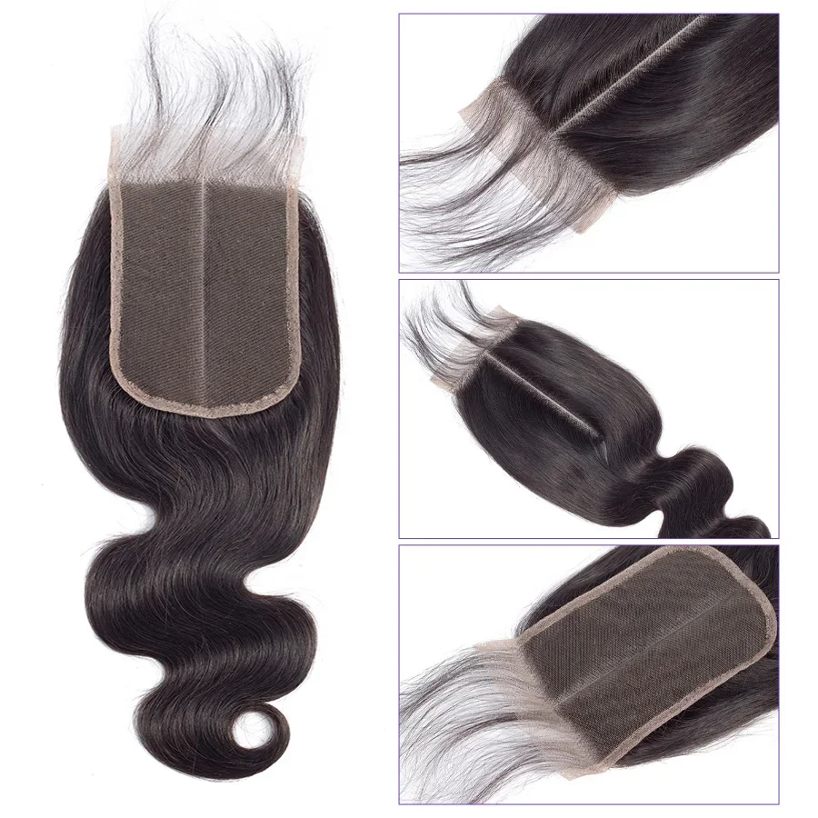 2x6 Middle Part Lace Closure with Bundles 20 22 24 inch Body Wave Human Hair Bundles with Closure Brazilian Raw Hair Extensions