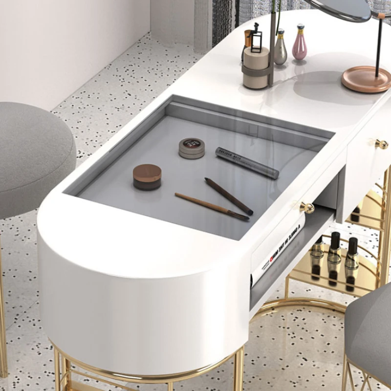 Design Gold Nagel Schreibtisch Profis Luxus ästhetische moderne Nagel tisch Maniküre Designer Tavolo Unghie Salon Möbel