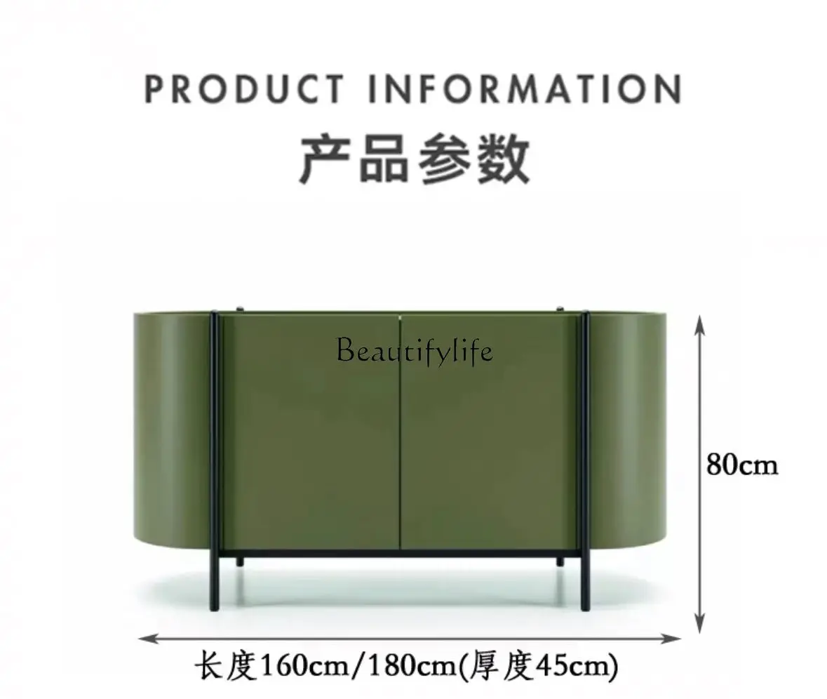 -*Italian minimalist arc black oak dining side cabinet creative designer wabi sabi wind entrance entrance cabinet